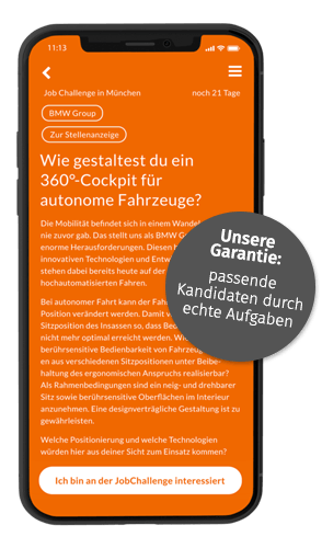 BMW Jobhallenge mit Badge